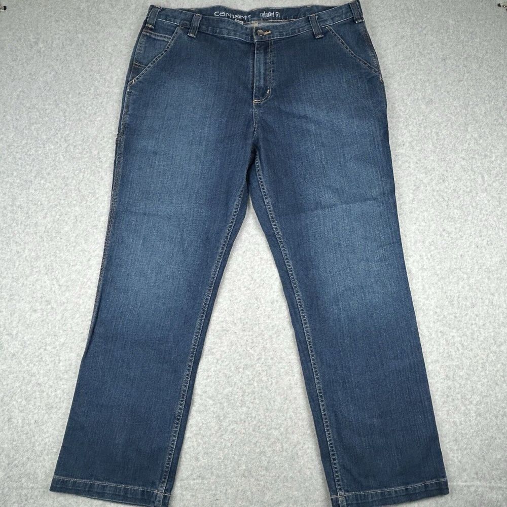 Carhartt Full Swing Relaxed Fit Denim Straight Leg Work Blue Jeans Mens Sz 40x30